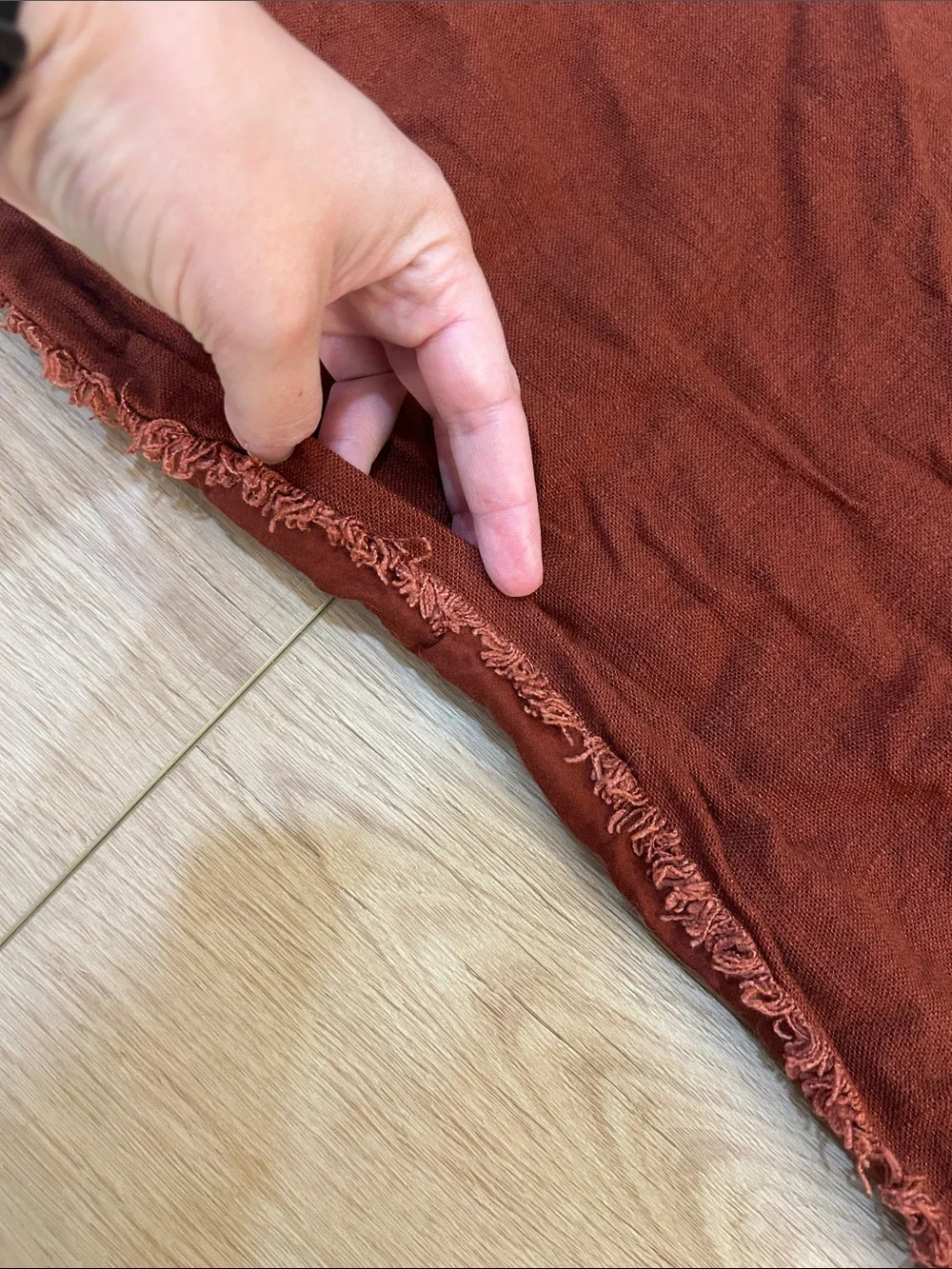 Casaluna Linen Blend King Pillow Sham Set in Rust